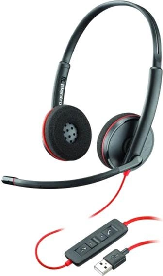 Słuchawki Plantronics Poly BlackWire C3220 USB-A Czarne (209745-201) - obraz 1