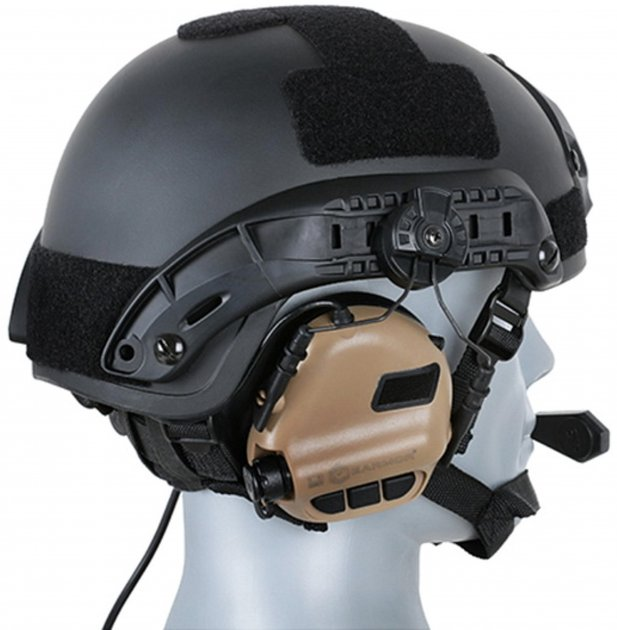 Навушники тактичні активні Earmor EM-M32H-Mod3-CB for Helmet-Mount Coyote Brown - зображення 2
