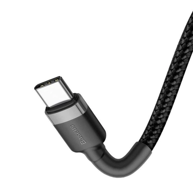 Кабель Baseus Type-C-Type-C PD 1м 60W Cafule Black-Grey (CATKLF-GG1) - изображение 4