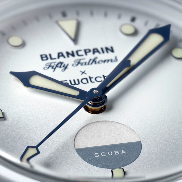 Наручные часы Blancpain × Swatch Bioceramic Scuba Fifty Fathoms Collection ''Antarctic Ocean" (SO35S100) - изображение 4