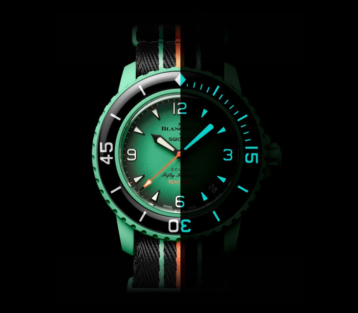 Наручные часы Blancpain × Swatch Bioceramic Scuba Fifty Fathoms