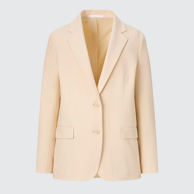 Пиджак удлиненный женский Uniqlo 909695180 XL Бежевый (1159787185 ...