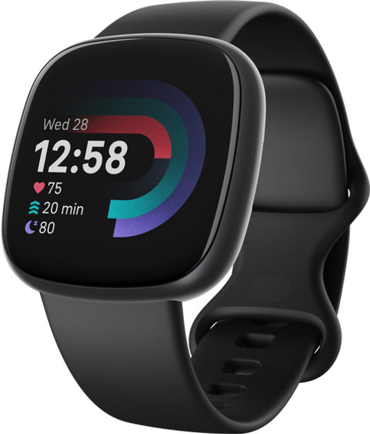 Smartwatch Fitbit Versa 4 + Sports Band Black/Graphite (FB523BKBK-EUBNDL) - obraz 2