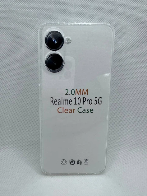 Чехол Clear Case 2мм для Realme 10 Pro 5G Прозрачный - Фото 1 Чехол Clear Case 2мм для Realme 10 Pro 5G Прозрачный - изображение 1