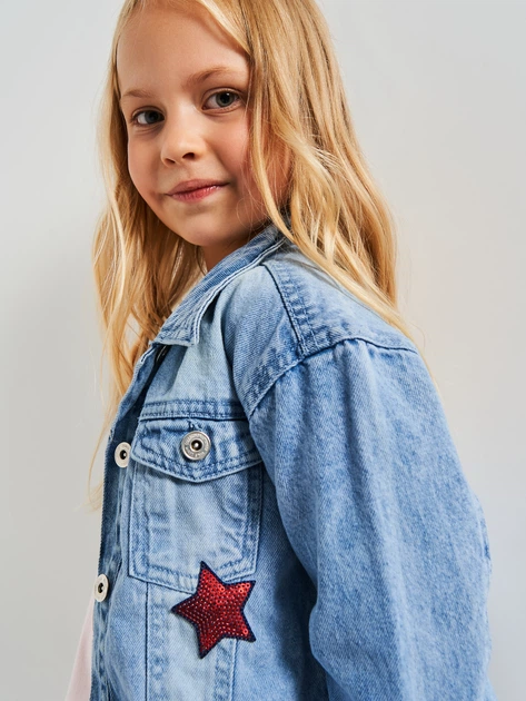 Детская джинсовая куртка для девочки Minoti Front 1 38280JNR 98-104 см Синяя (5063025032765) - Фото 4 Детская джинсовая куртка для девочки Minoti Front 1 38280JNR 98-104 см Синяя (5063025032765) - изображение 4