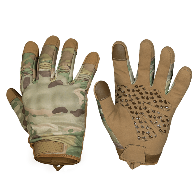Перчатки тактические защитные универсальные полевые рукавицы для силовых структур CAMOTEC 7221(XL) Мультикам TR_7221(XL) - изображение 1