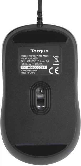 Mysz Targus USB Optical Mouse 3 Button Czarny (AMU30EUZ) - obraz 7