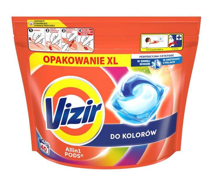 Капсули для прання Vizir Color 40 шт (8001090847607) - зображення 1