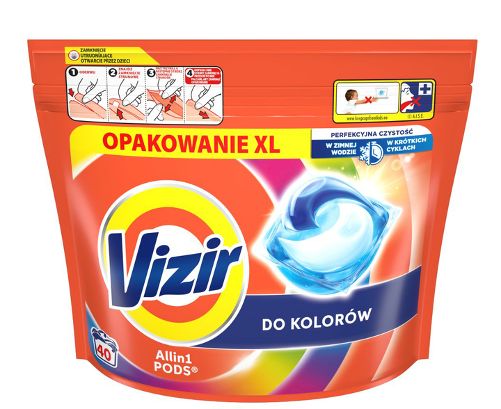 Kapsułki do prania Vizir Color 40 szt (8001090847607) - obraz 1