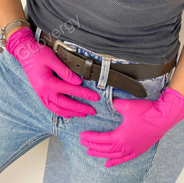 Перчатки нитриловые Medicom SafeTouch Advanced Magenta размер XS ярко розового цвета 100 шт - изображение 2
