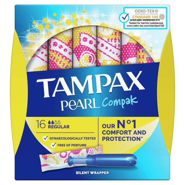Тампони Tampax Pearl Compak Regular 16 шт (8001841300511) - зображення 1
