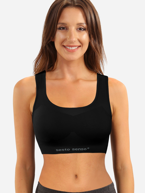 Sportowy top Sesto Senso Seamless S/M Czarny (5902385398893) - obraz 1