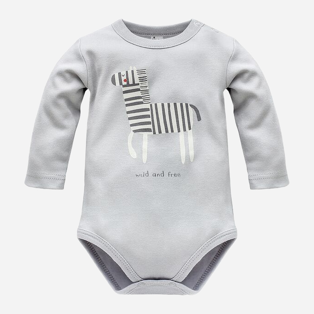 Дитячий боді-комбінезон Pinokio Wild Animals Longsleeve Bodysuit 68 см Сірий (5901033250705) - зображення 1