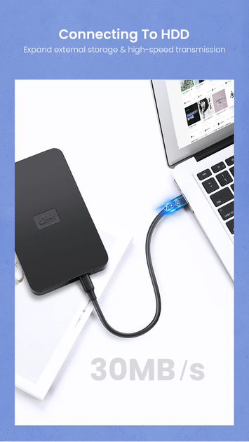 Кабель Mini USB to USB 2.0 UGREEN US132 для зарядки 0.25м Black (10353) - Фото 6 Кабель Mini USB to USB 2.0 UGREEN US132 для зарядки 0.25м Black (10353) - изображение 6