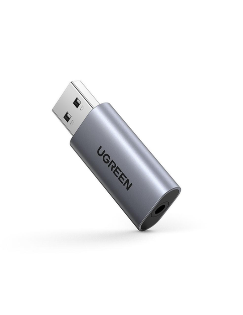 Внешняя звуковая карта UGREEN CM383 Audio Adapter USB 2.0 to 3.5mm Grey (80864) - изображение 1