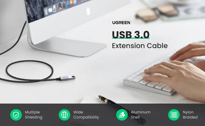 Кабель USB 3.0 Ugreen US115 с нейлоновой оплеткой 5Gbs 1m Black (10495) - Фото 8 Кабель USB 3.0 Ugreen US115 с нейлоновой оплеткой 5Gbs 1m Black (10495) - изображение 8