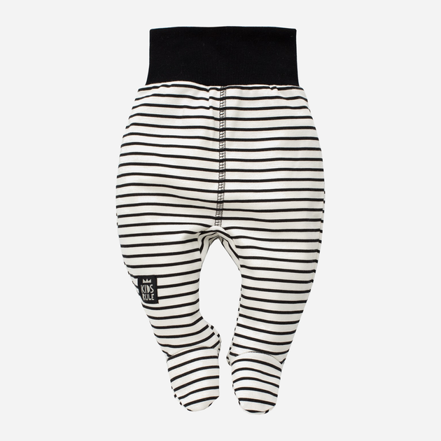 Дитячий напівкомбінезон Pinokio Happy Day Sleep Pants Stripped 62 см Білий/Чорний (5901033218842) - зображення 2