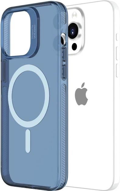 Акція на Панель Vokamo Clear MagSafe для Apple iPhone 15 Pro Blue/Transparent від Rozetka