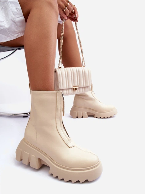 Жіночі ботильйони Kusma 40 Бежеві (5905677921861) - зображення 3