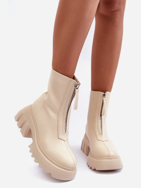 Жіночі ботильйони Kusma 40 Бежеві (5905677921861) - зображення 5