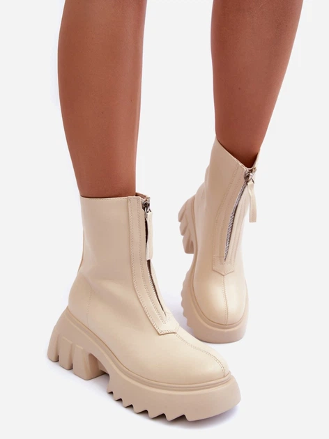 Жіночі ботильйони Kusma 40 Бежеві (5905677921861) - зображення 6