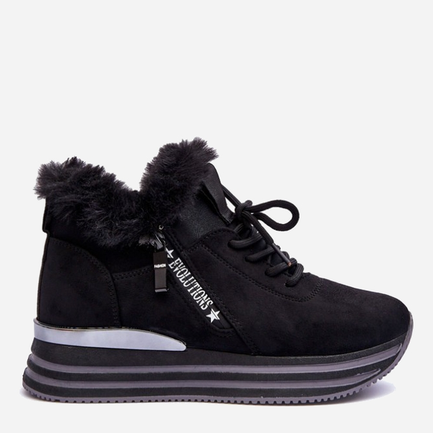 Zimowe sneakersy damskie na platformie ocieplane Jamarie 39 Czarne (5905677683264) - obraz 1