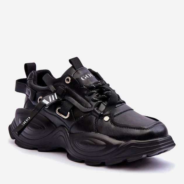 Sneakersy damskie na wysokiej platformie GOE MM2N4014 38 Czarne (5905677886580) - obraz 4