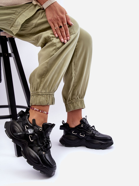 Sneakersy damskie na wysokiej platformie GOE MM2N4014 38 Czarne (5905677886580) - obraz 3