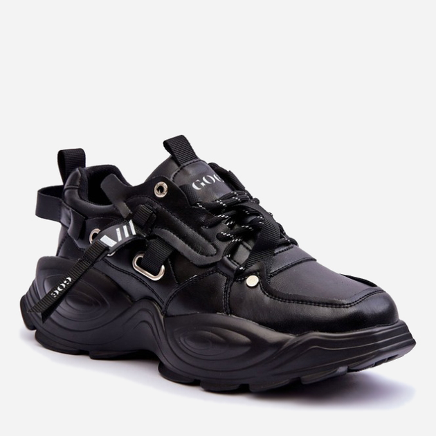 Sneakersy damskie na wysokiej platformie GOE MM2N4014 38 Czarne (5905677886580) - obraz 4