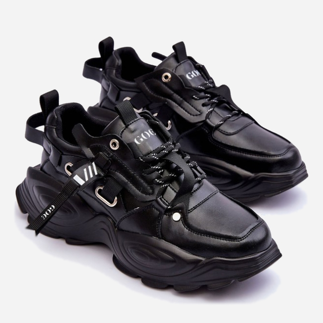 Sneakersy damskie na wysokiej platformie GOE MM2N4014 39 Czarne (5905677886597) - obraz 6