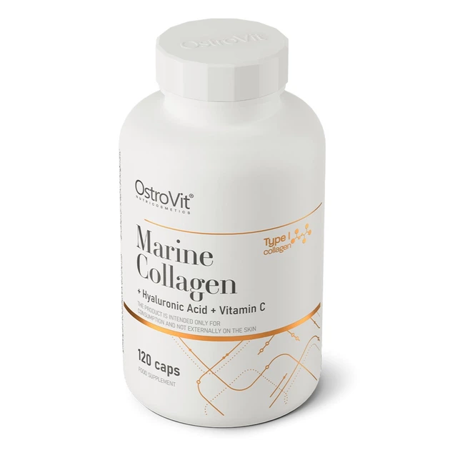 Колаген OstroVit Marine Collagen with Hyaluronic Acid and Vitamin C 120 капсул - зображення 2