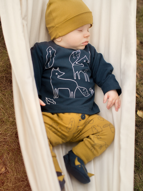 Дитяча футболка з довгими рукавами для хлопчика Pinokio Secret Forest 68 см Синя (5901033253416) - зображення 2