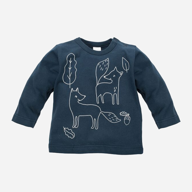 Дитяча футболка з довгими рукавами для хлопчика Pinokio Secret Forest 80 см Синя (5901033253430) - зображення 1
