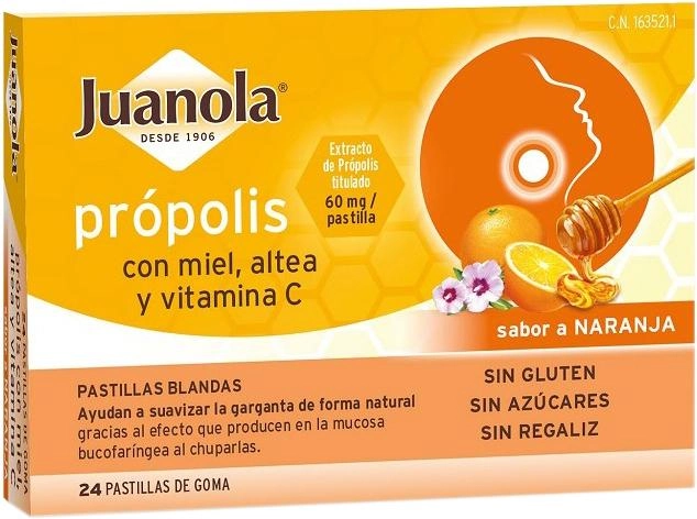 Suplement diety Juanola Propolis Honey Altea Vitamin C 24U (8470001635211) - obraz 1