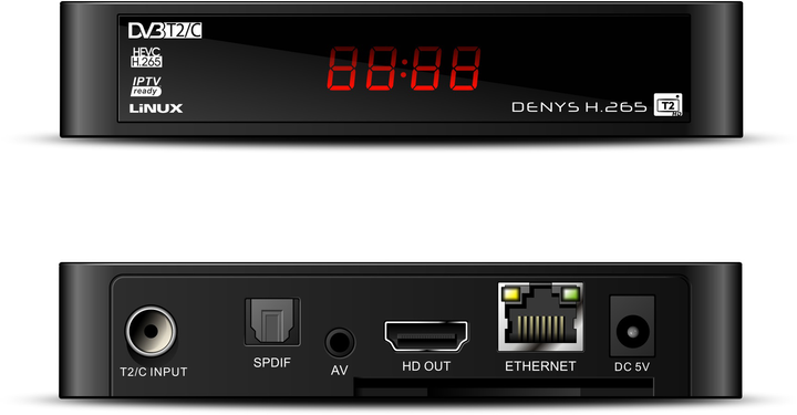 Ресивер T2 HD медіаплеєр UCLAN Denys H. 265 T2 (T2 265 HD) - зображення 1