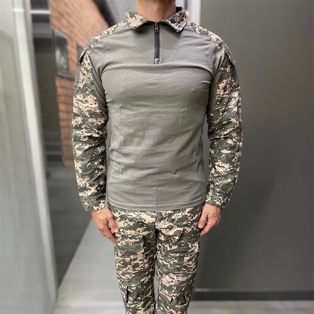 Армейская тактическая рубашка коттон Убакс НАТО Combat Серый Пиксель L - изображение 2