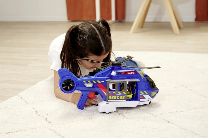 Funkcjonalny helikopter Dickie Toys Rescue Service z wyciągarką z efektami dźwiękowymi i świetlnymi 36 cm (203307002) - obraz 12