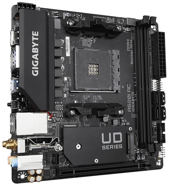 Материнская плата Gigabyte A520I AC Socket AM4/AMD/MiniITX/2хHDMI/1хDisplayPort - изображение 3