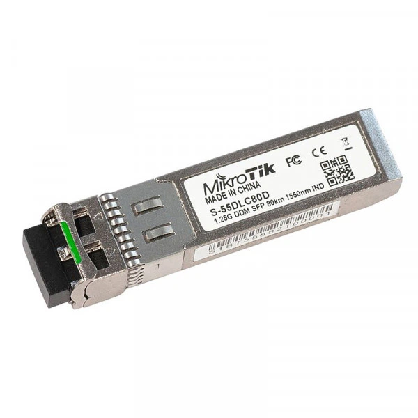 Интерфейсный модуль SFP MikroTik S-55DLC80D 1.25G SM 80km 1550nm - Фото 1 Интерфейсный модуль SFP MikroTik S-55DLC80D 1.25G SM 80km 1550nm - изображение 1