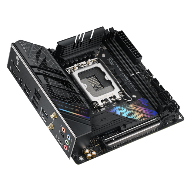 Материнська плата Asus ROG STRIX B760-I GAMING WIFI Socket 1700/Intel/MiniITX/1хHDMI/DisplayPort - Фото 3 Материнська плата Asus ROG STRIX B760-I GAMING WIFI Socket 1700/Intel/MiniITX/1хHDMI/DisplayPort - зображення 3