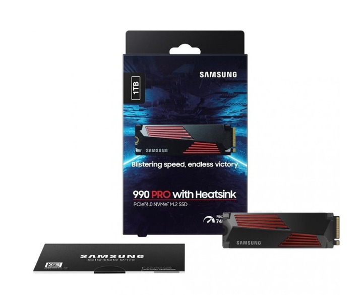 SSD Samsung 990 Pro 1TB with Heatsink (MZ-V9P1T0CW), M.2