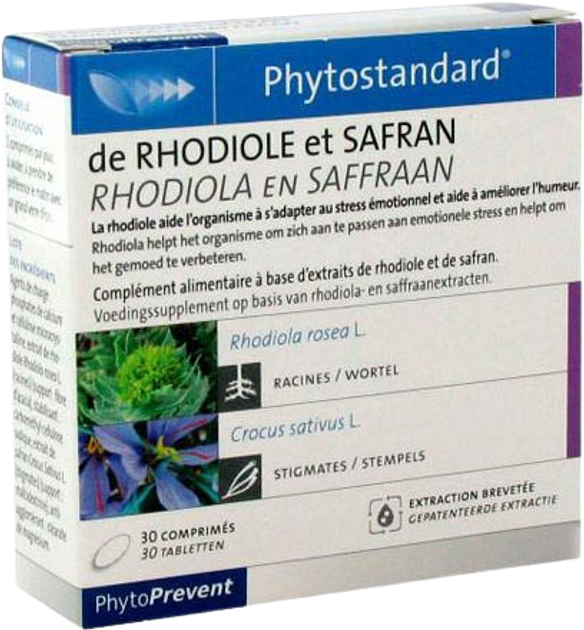 Naturalny suplement Pileje Phytostandard Rhodiola y Saffron 30 tabletek (3401560448436) - obraz 1