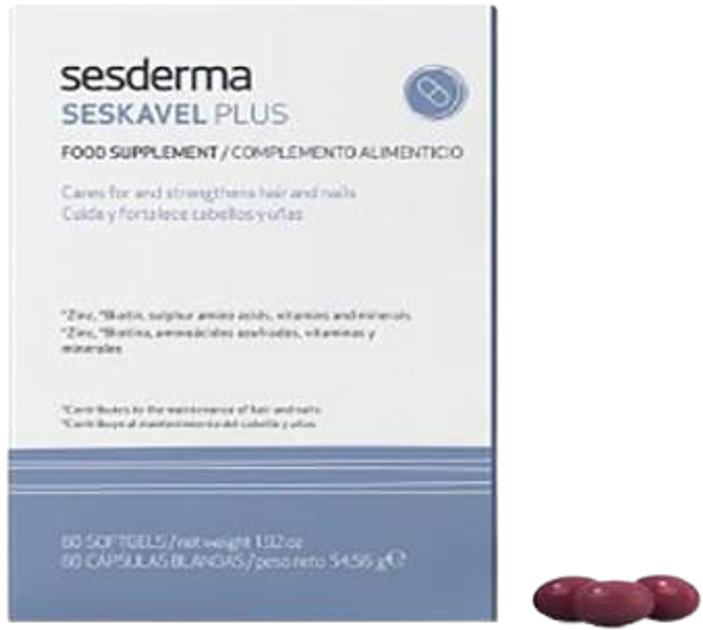 Naturalny suplement Sesderma Seskavel Plus 60 kapsułek (8470003808811) - obraz 1