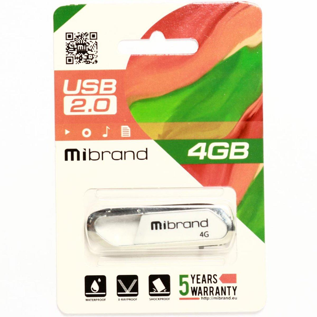 Флешка для ноутбука Mibrand USB 2.0 Aligator 4Gb White (MI2.0/AL4U7W ...