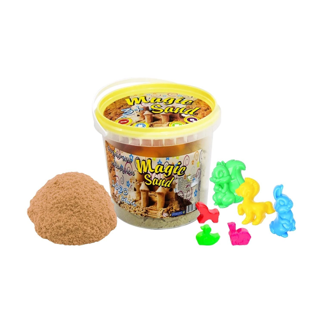 Кінетичний пісок Strateg Magic Sand 1кг Класичний + форми 372-1 - зображення 1