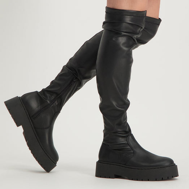 Жіночі ботфорти Steve Madden Esmee Boot SM11001585-001 38 23.8 см Чорні (8720236276452) - зображення 5