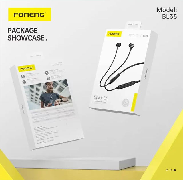 Беспроводные наушники на шею FONENG Sport Neckband BL35 - Фото 2 Беспроводные наушники на шею FONENG Sport Neckband BL35 - изображение 2