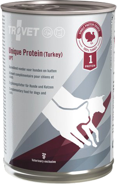 Mokra karma dla psów i kotów Trovet UPT Unique Protein z indykiem 400 g (8716811031554) - obraz 1