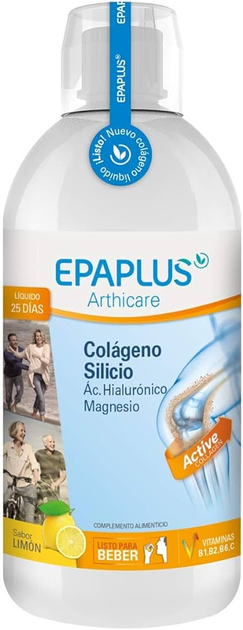 Suplement diety Epaplus Collagen Silicon Hyaluronic&Magnesium Liquid Lemon 1000 ml (8430442008104) - obraz 1