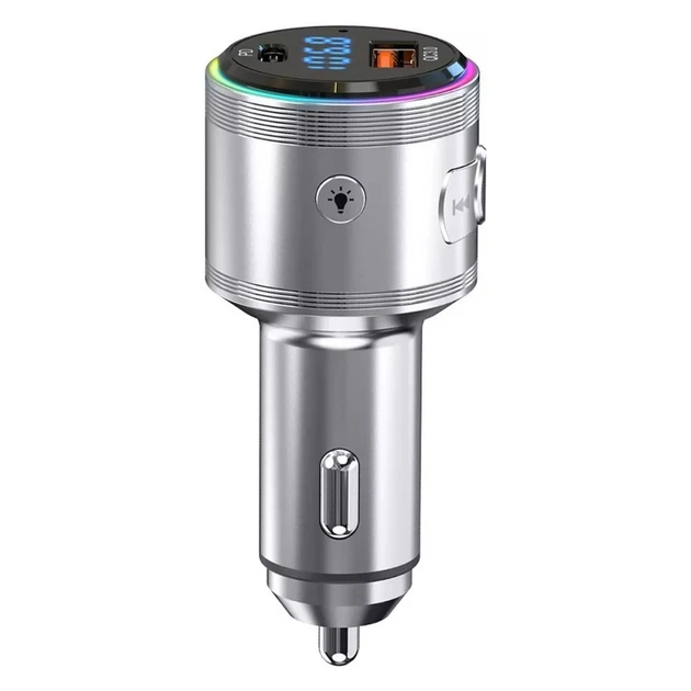 Автомобильный FM-трансмиттер модулятор Proove FM Launcher Maxi Wave 30W (PD+QC3.0) Type-C+USB | Silver - изображение 3